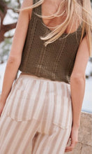 Load image into Gallery viewer, KAKI KNIT TANK TOP WITH BUTTONS