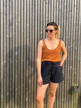 Load image into Gallery viewer, DARK BLUE HIGH-RISE SHORTS
