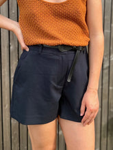 Load image into Gallery viewer, DARK BLUE HIGH-RISE SHORTS