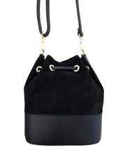 Load image into Gallery viewer, BLACK LEATHER / SUEDE HANDBAG