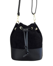 Load image into Gallery viewer, BLACK LEATHER / SUEDE HANDBAG
