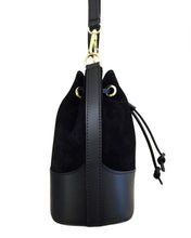 Load image into Gallery viewer, BLACK LEATHER / SUEDE HANDBAG