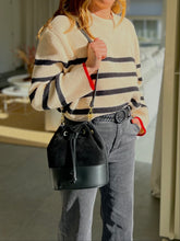 Load image into Gallery viewer, BLACK LEATHER / SUEDE HANDBAG