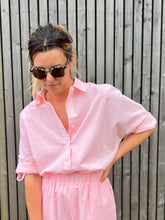 Load image into Gallery viewer, PINK STRIPED SHIRT &amp; SHORT SET
