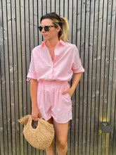 Load image into Gallery viewer, PINK STRIPED SHIRT &amp; SHORT SET
