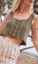 Load image into Gallery viewer, KAKI KNIT TANK TOP WITH BUTTONS
