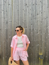 Load image into Gallery viewer, PINK STRIPED SHIRT &amp; SHORT SET
