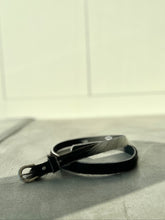 Load image into Gallery viewer, BLACK &amp; WHITE LEATHER COW BELT
